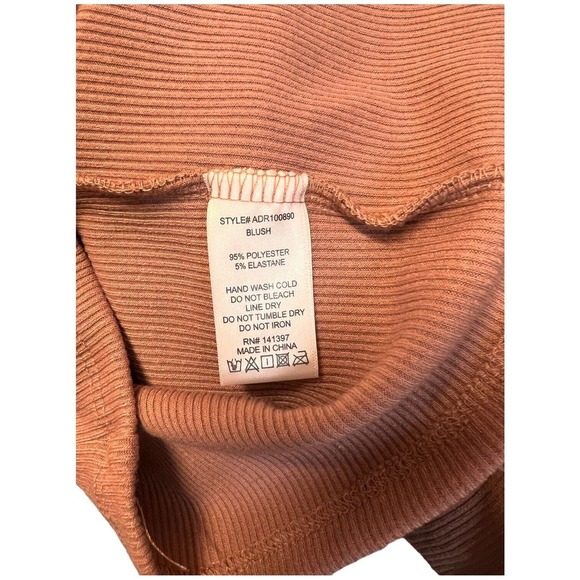 New ASTR The Label Ribbed Long Sleeve Hook Eye Front Bodycon Dress Blush S - Picture 7 of 12